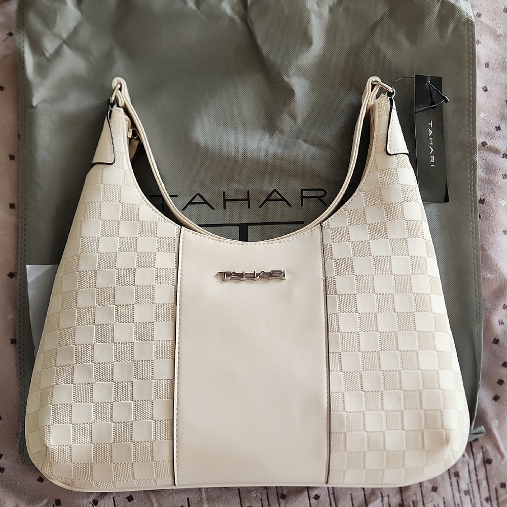 Tahari Elegant Cream Handbag